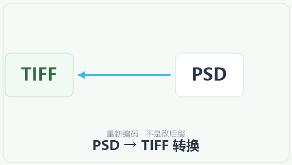 PSD → TIFF 转换 示意图