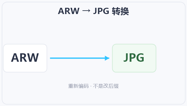 ARW → JPG 转换 示意图