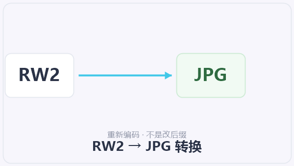 RW2 → JPG 转换 示意图