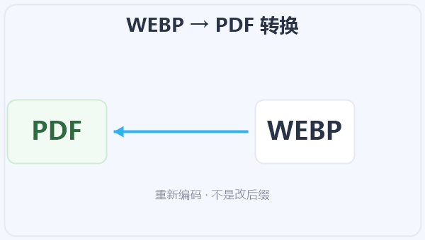 WEBP → PDF 转换 示意图