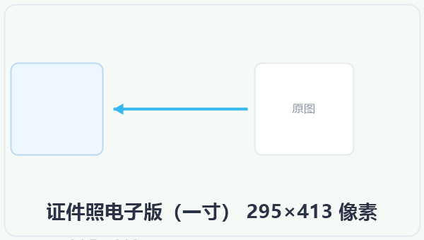 证件照电子版（一寸） 295×413 像素 示意图
