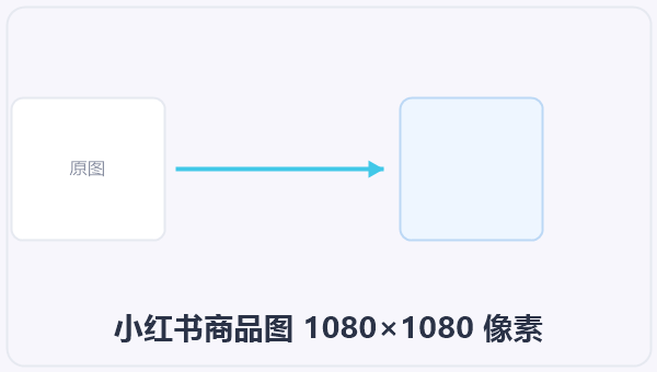 小红书商品图 1080×1080 像素 示意图