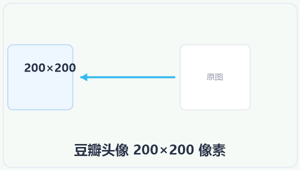 豆瓣头像 200×200 像素 示意图