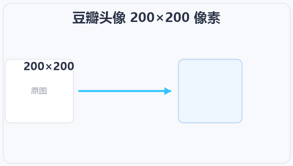 豆瓣头像 200×200 像素 示意图