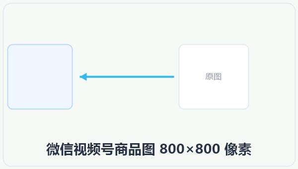 微信视频号商品图 800×800 像素 示意图