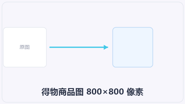 得物商品图 800×800 像素 示意图
