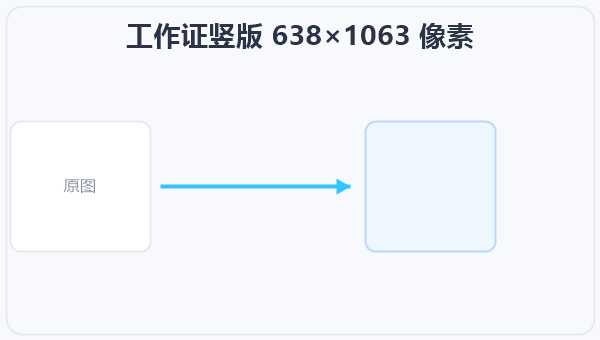 工作证竖版 638×1063 像素 示意图