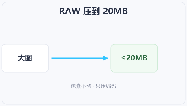 RAW 压到 20MB 示意图