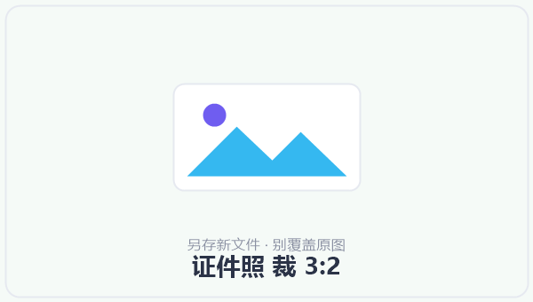 证件照 裁 3:2 示意图