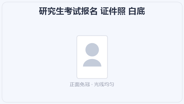 研究生考试报名 证件照 白底 示意图