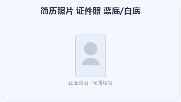 简历照片 证件照 蓝底/白底 示意图