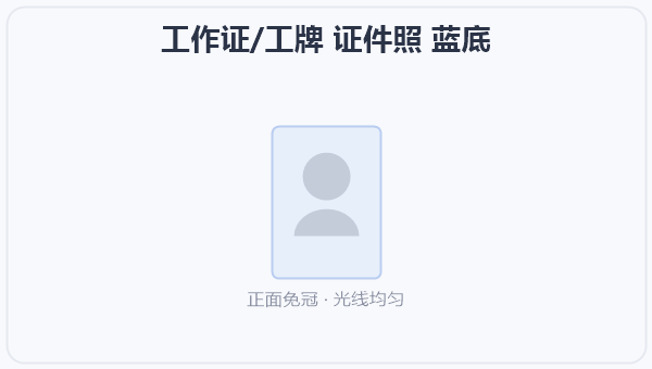 工作证/工牌 证件照 蓝底 示意图