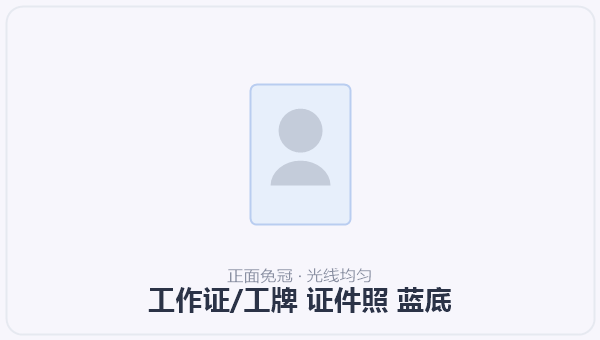工作证/工牌 证件照 蓝底 示意图