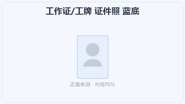 工作证/工牌 证件照 蓝底 示意图