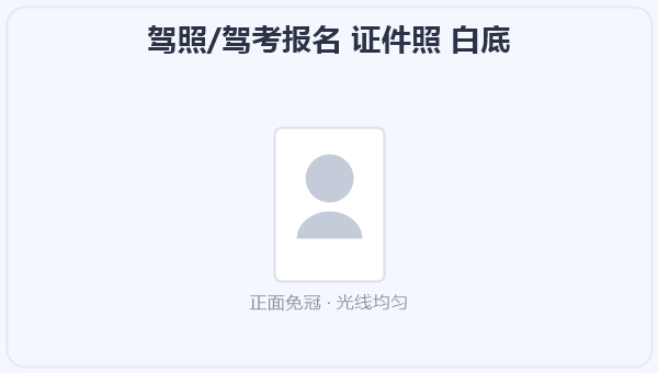 驾照/驾考报名 证件照 白底 示意图