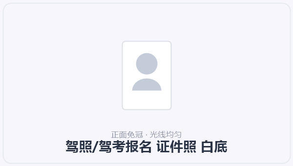 驾照/驾考报名 证件照 白底 示意图