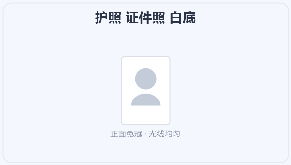 护照 证件照 白底 示意图