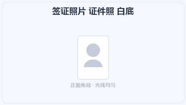 签证照片 证件照 白底 示意图