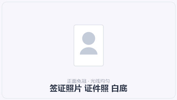 签证照片 证件照 白底 示意图