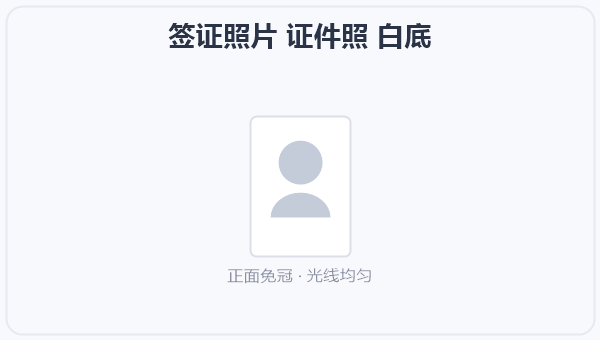 签证照片 证件照 白底 示意图