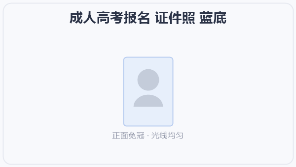成人高考报名 证件照 蓝底 示意图