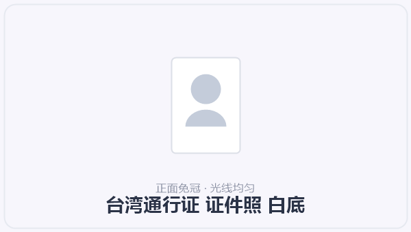 台湾通行证 证件照 白底 示意图