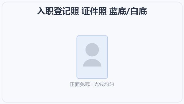 入职登记照 证件照 蓝底/白底 示意图