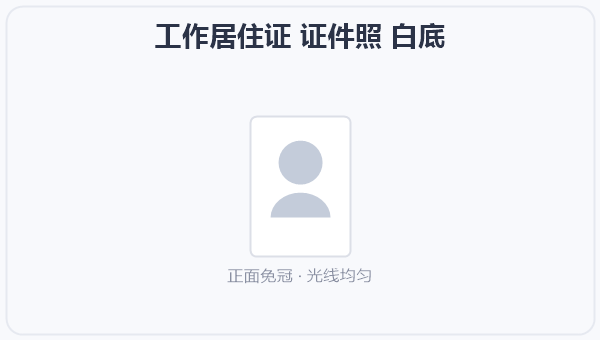 工作居住证 证件照 白底 示意图
