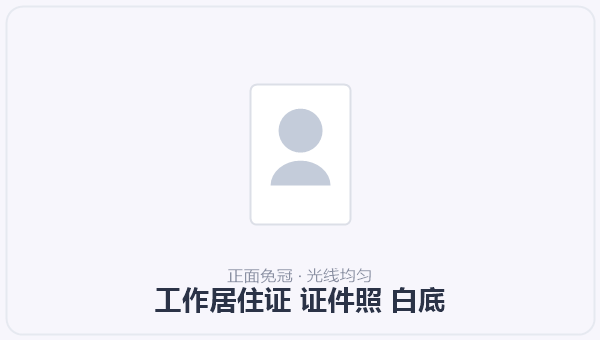 工作居住证 证件照 白底 示意图