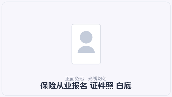 保险从业报名 证件照 白底 示意图