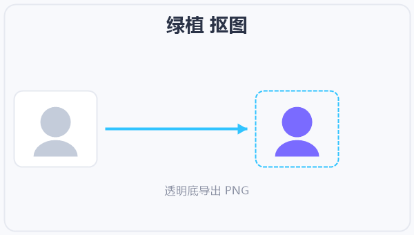 绿植 抠图 示意图