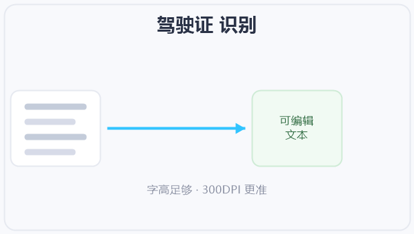 驾驶证 识别 示意图