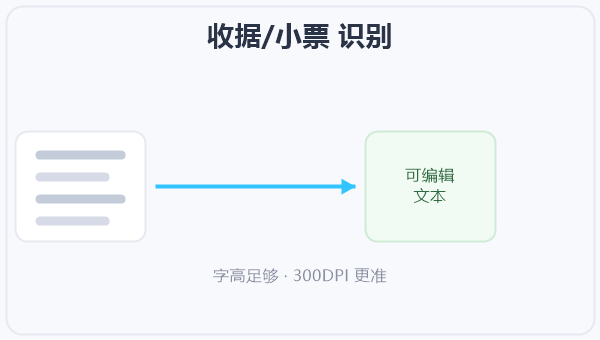 收据/小票 识别 示意图