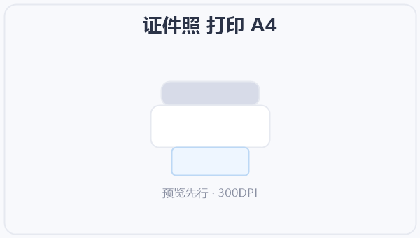 证件照 打印 A4 示意图