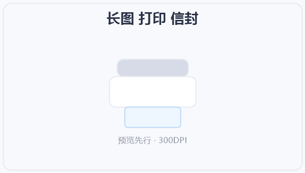 长图 打印 信封 示意图
