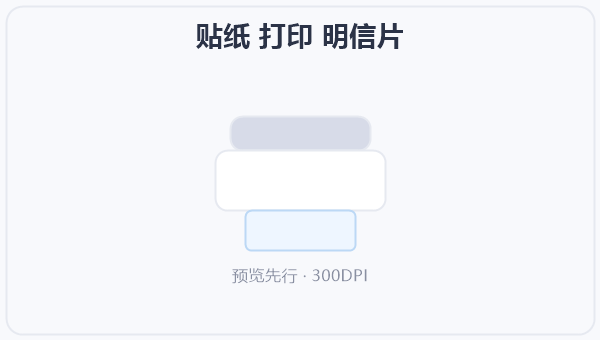 贴纸 打印 明信片 示意图