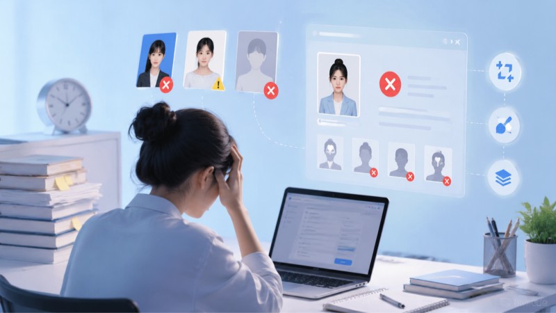 护士执业考试 证件照 白底